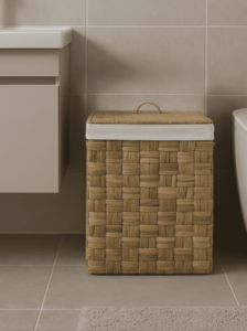 סל כביסה מרובע מקש בעיצוב שתי וערב