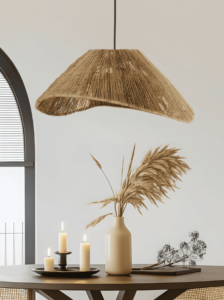 מנורת תלייה עם אהיל יוטה בסגנון סקנדינבי