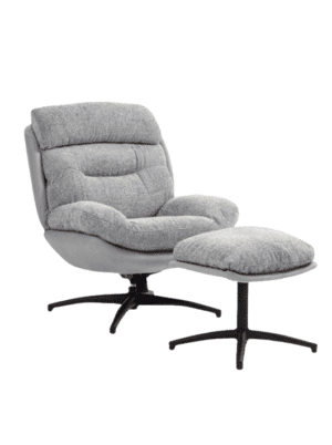 כורסא והדום בעיצוב מודרני - צבע אפור