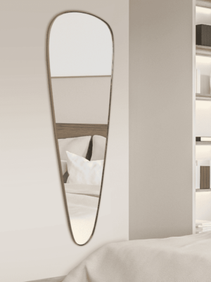 מראה אמורפית בצורת טיפה מסגרת מתכת זהב