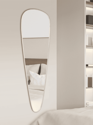 מראה אמורפית מסגרת מתכת לבנה