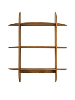 סט מדפים מעוצב ורחב מעץ מנגו בגוון דבש