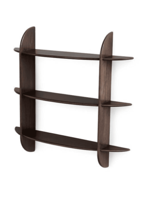 סט מדפים מעוצב ורחב מעץ מנגו בגוון אגוז