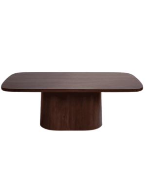 שולחן פינת אוכל מעוצב ומעוגל, עשוי מעץ מנגו בגוון אגוז