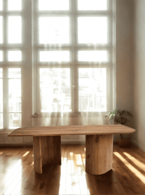 שולחן פינת אוכל מעץ מנגו בגוון דבש