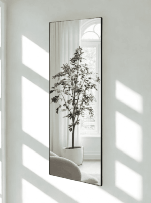 מראה מעוצבת מלבנית מסגרת מתכת שחורה דקה