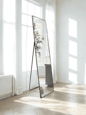 מראה עומדת מלבנית מסגרת מתכת