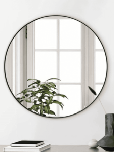 מראה עגולה - מסגרת מתכת בצבע שחור