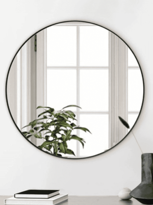 מראה עגולה - מסגרת מתכת בצבע שחור