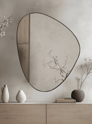 מראה לקיר בעיצוב משולש מעוגל