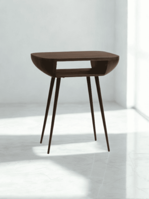 שידת צד עץ אגוז ומתכת בעיצוב מודרני