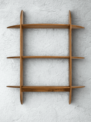 סט מדפים רחב מעץ מנגו בגוון דבש