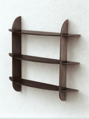 סט מדפים רחב מעץ מנגו בגוון אגוז