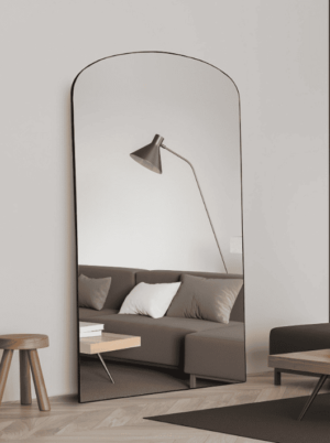 מראת קשת רחבה מסגרת מתכת שחורה