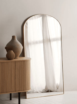 מראת גוף קשת רחבה מסגרת מתכת זהב