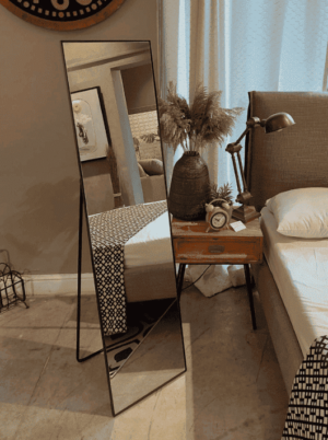 מראה עומדת מלבנית מסגרת מתכת