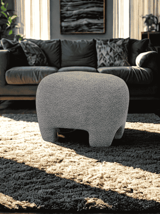 הדום מעוצב מבד טקסטיל בצבע אפור מולטי