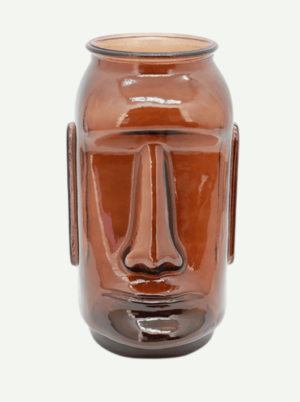 ואזה זכוכית בצבע ענבר כהה - דגם Moai