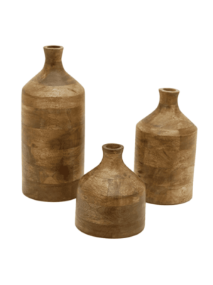 ואזה עץ מנגו בגוון טבעי בשלושה גדלים שונים