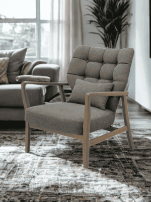 כורסא מעוצבת בסגנון רטרו - גוון אפור