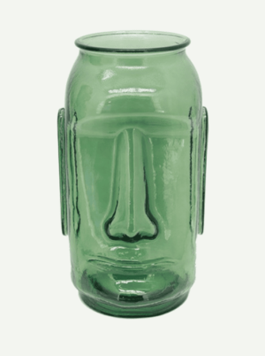 ואזה זכוכית בצבע ירוק ים - דגם Moai