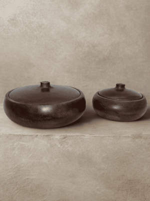 סט 2 קופסאות עץ בגוון אגוז עם מכסה