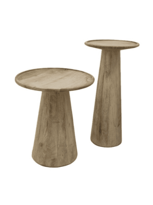 סט 2 שולחנות צד מעוצבים מעץ