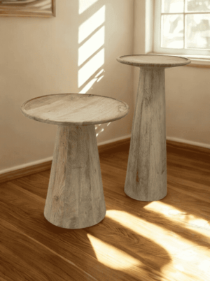 סט 2 שולחנות צד לסלון מעץ