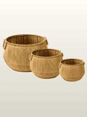 סט 3 סלי יוטה בעיצוב בוהו