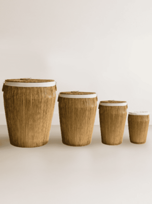 סט 4 סלי כביסה מיוטה בעיצוב קונוס