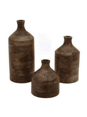 ואזה עץ מנגו בגוון אגוז בשלושה גדלים שונים