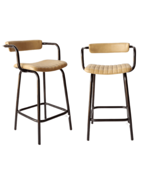 כיסא בר מעוצב בסגנון מודרני מעור בגוון בהיר