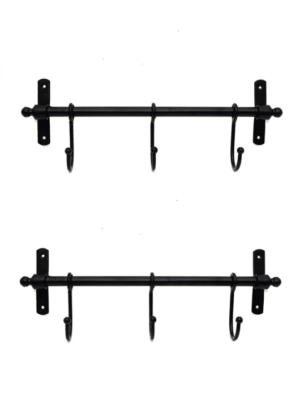 זוג קולבים ממתכת בצבע שחור