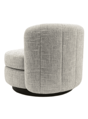 כורסא מעוצבת לסלון בגוון בז' - תמונה מזווית אחורית