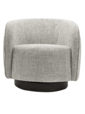 כורסא מעוצבת לחדר שינה בגוון בז' - תמונה מזווית ישרה