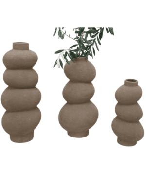 ואזה בעיצוב נורדי - טרקוטה בגוון מוקה