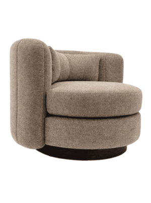 כורסא מעוצבת עגולה בגוון קפה