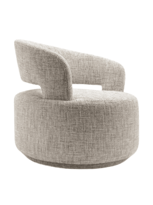 כורסא מעוצבת עגולה בגוון בז'