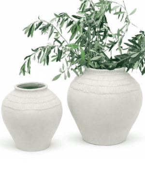 כד טרקוטה מעוצב בסגנון בוהו - גוון לבן