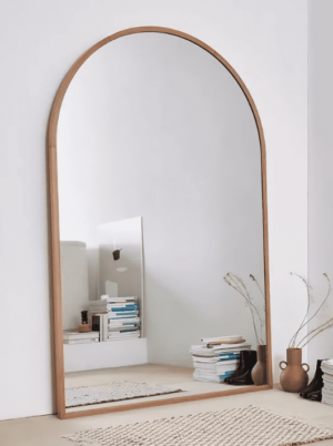 מראת גוף קשת רחבה מסגרת עץ