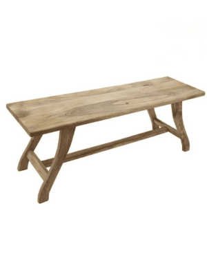 ספסל עץ מעוצב בסגנון כפרי