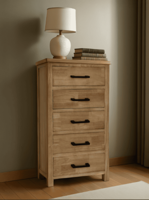 שידת מגירות מעץ עם 5 מגירות