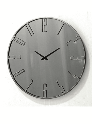 שעון קיר מעוצב גדול מזכוכית ומתכת