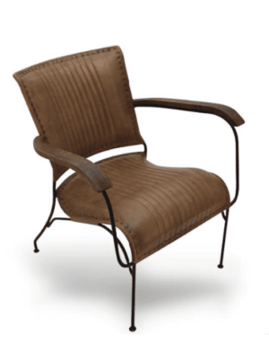 כיסא עור חום בסגנון רטרו