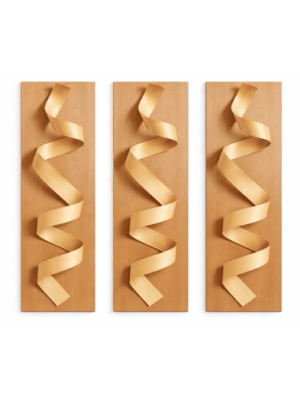 דקורציה לקיר בעיצוב מסולסל - עץ ופורניר