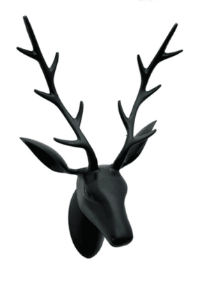 ראש אייל לקיר ממתכת בצבע שחור