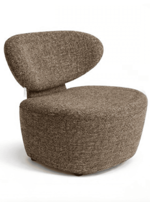 כורסא מעוצבת מבד טקסטיל בסגנון מינימליסטי - גוון חום