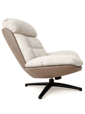 כורסא מעוצבת עם הדום בגוון קרם ומוקה - רק כורסא